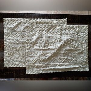 Queen size Pillow Shams Pale Celery Green Color 2 Shams One Pair